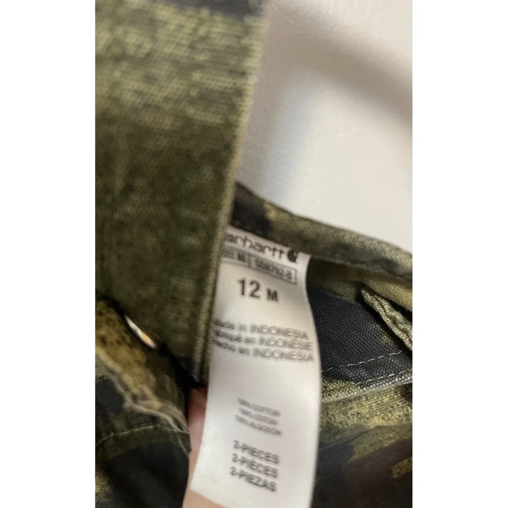 Carhartt Camo Baby Bib Shorts Size 12 Months NWOT